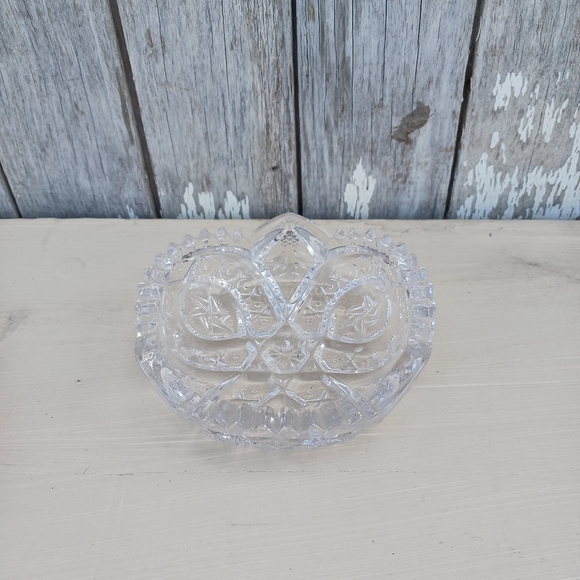 Other - Lead Crystal Bowl Candy Dish 5" Cut Glass Saw‎ Tooth Vintage Round SmallI